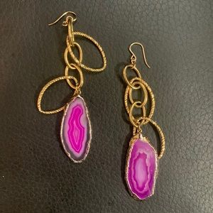 Stone pink earrings